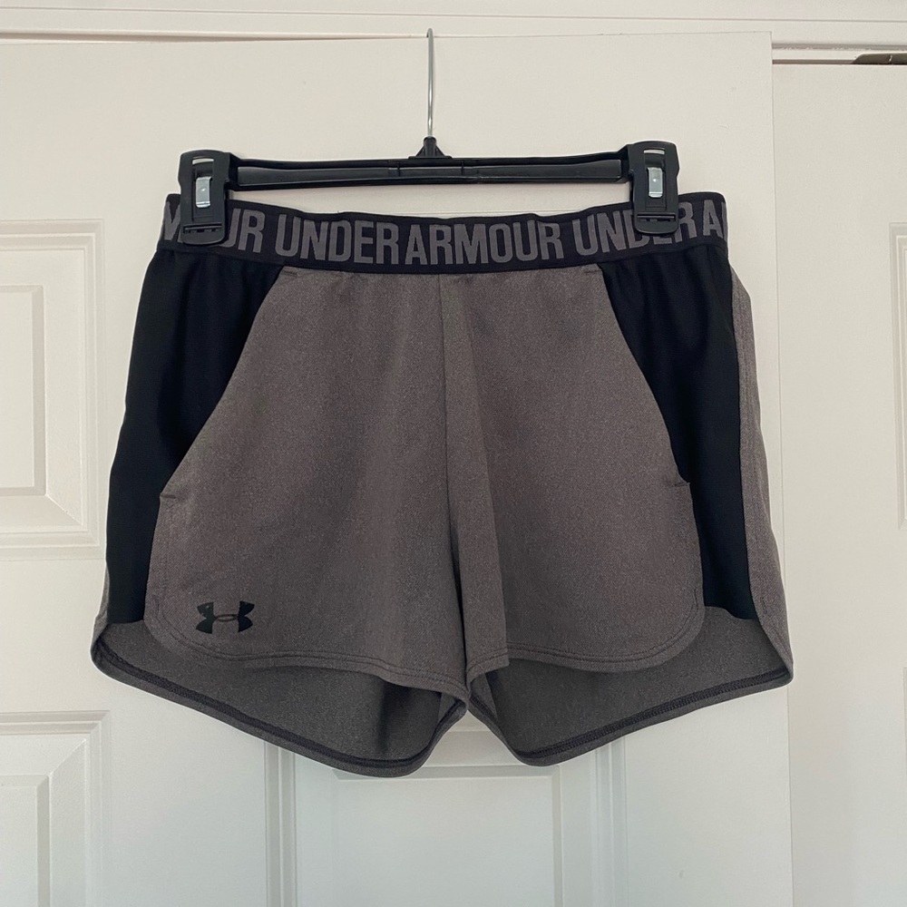 Under Armour Women's Athletic Shorts in Gray and Black